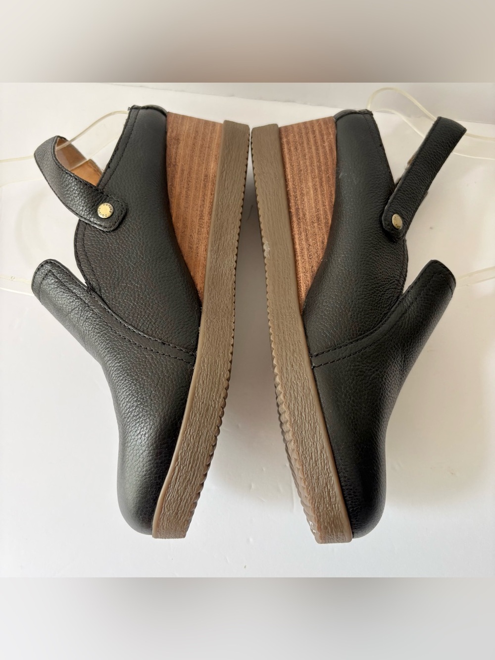 Dansko Sheridan Black Milled Leather Wedge Mule Shoes - Picture 5 of 9